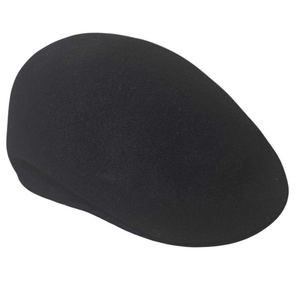 JCP Flat Cap Mens L/XL Black 100% Wool Driver Ivy Hat JCPDF5ST14-BLK